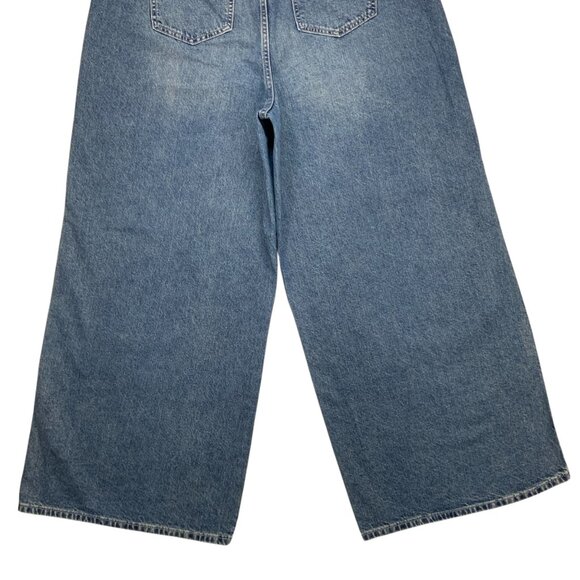 Free People We The Free CRVY Gia Wide Leg Jeans 35 Blue Bell High Rise Bohemian - Picture 10 of 12